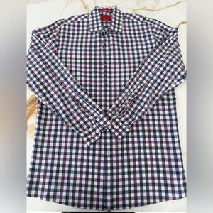 Red Brand Purple and White Checkered Shirt